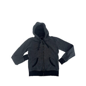 Pact Organic Cotton Grey Full Zip Fleece Hoodie Sweatshirt Women's Size Small